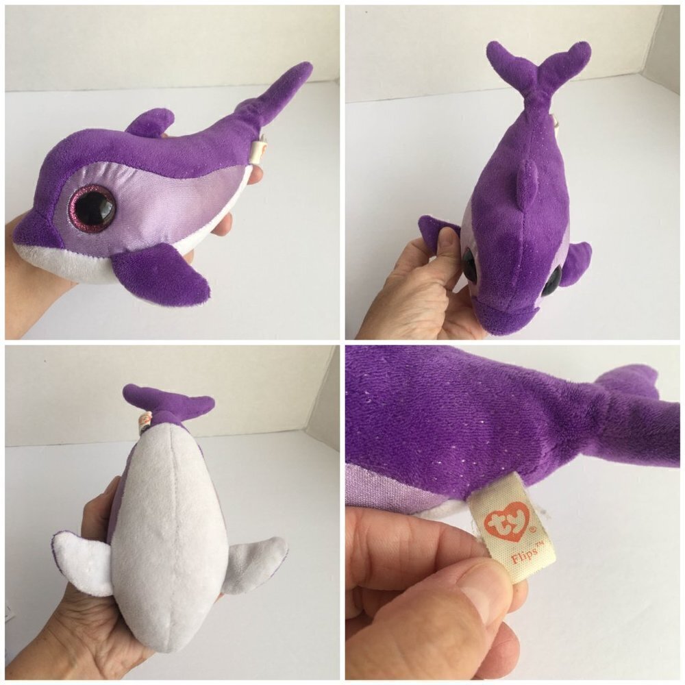 Bundle‎ of Mostly TY Ocean Animal Girl Plushes, Dolphin, Manatee, Turtle - Picture 8 of 10